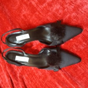 EUC ISAAC Black silk evening shoes
